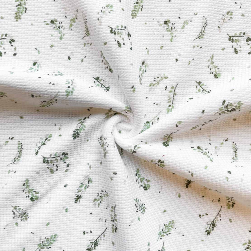 Punto nido de abeja LIZIA Blanco / Degradado verdes